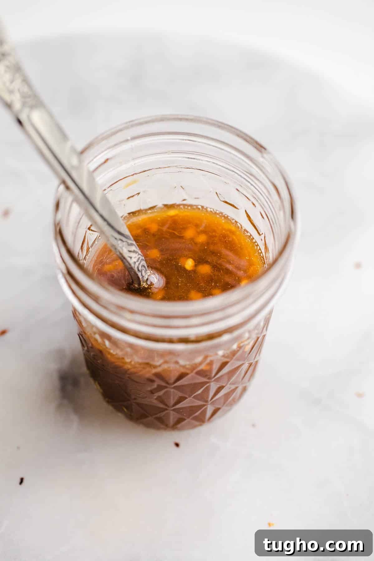 Homemade Gluten-Free Stir-Fry Sauce Recipe 2 A mason jar with tamari.