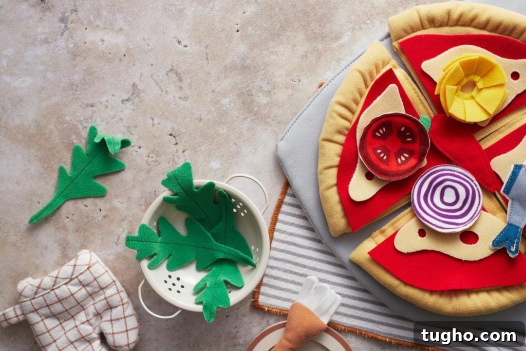 Create a Pretend Play Restaurant at Home for Kids 4 toy pizza and salad in pretend play restaurant