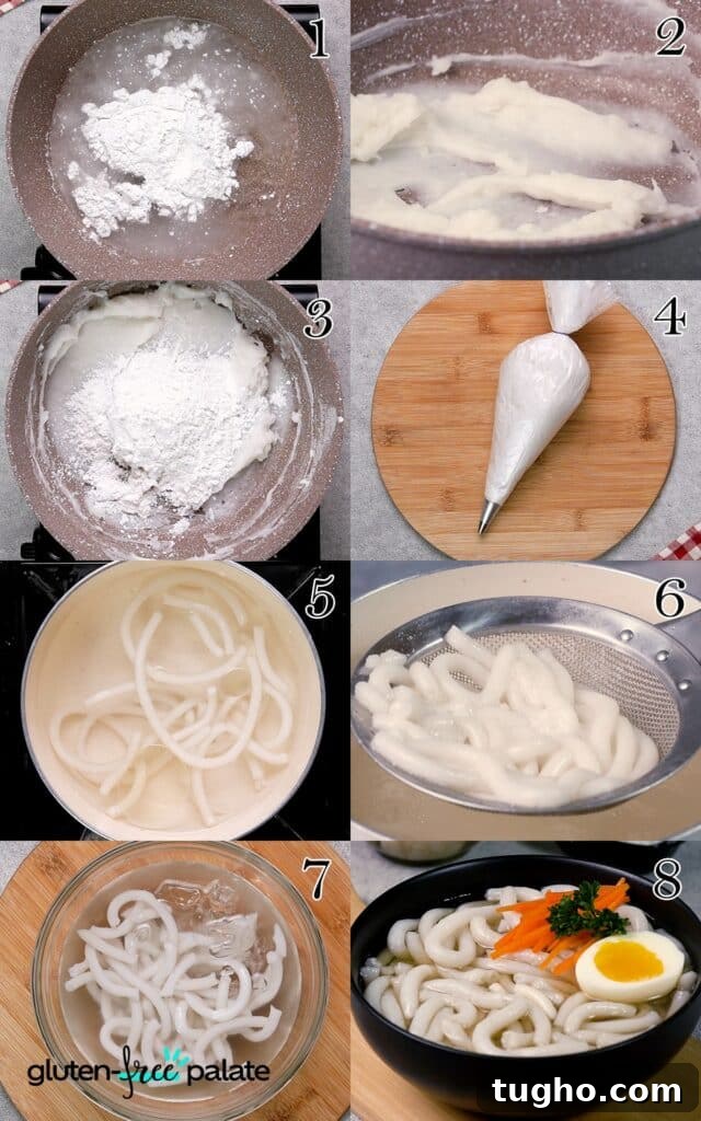 Gluten-Free Udon Noodles step by step.