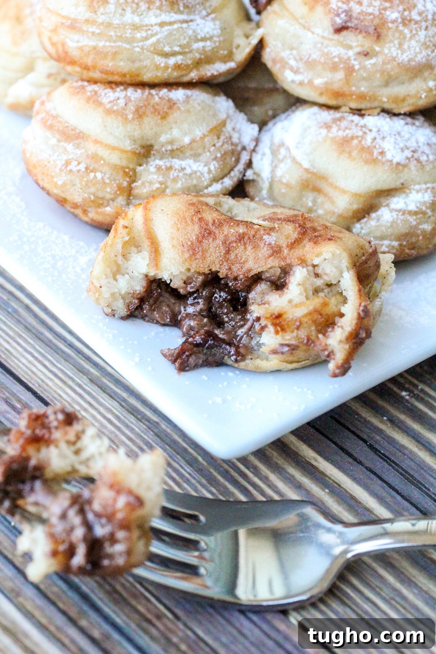 Reese's Banana Peanut Butter Chocolate Stuffed Ebelskivers