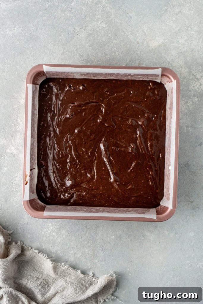 Fudgy Dairy-Free Chocolate Brownies 6 The brownie batter in the baking pan.