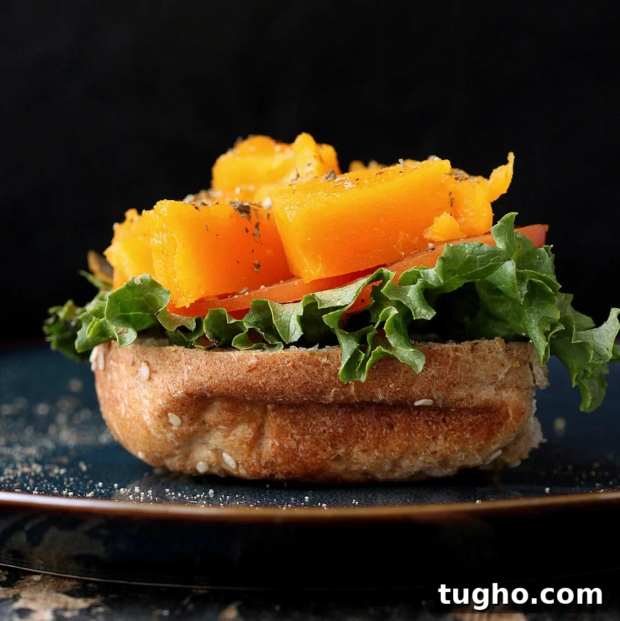 Roasted Butternut Squash Slider with Balsamic Caramelized Onions