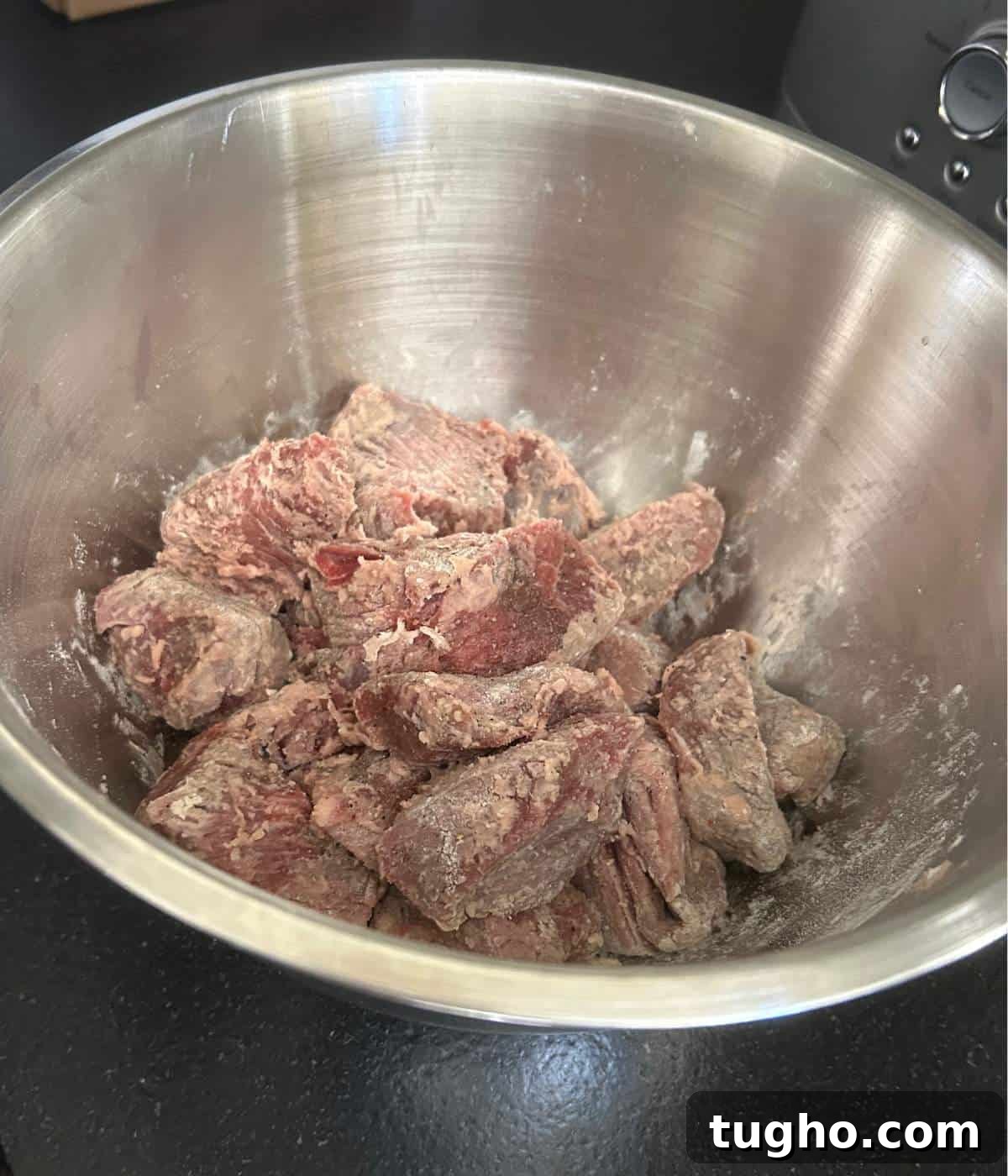 Dutch Oven Beef Stew with Tender Chuck and Vegetables 4 Beef stew meat tossed in flour.