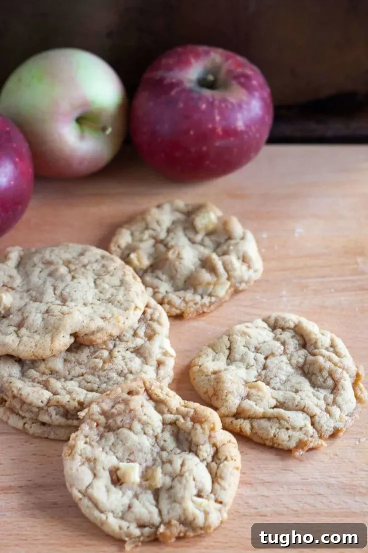 Close-up of toffee apple cookies