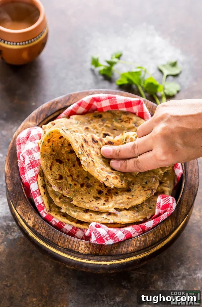 Achari Onion Paratha Recipe: Pickled-Spiced Onion Flatbread 3 onion paratha closeup