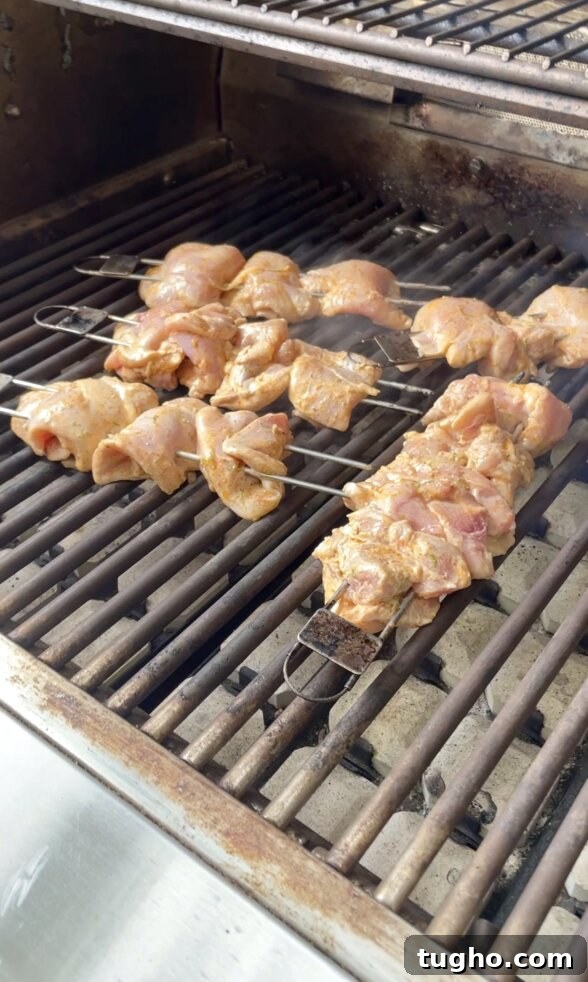 Grilled Chicken Kabobs with Green Goddess Tzatziki 5 grilling kabobs
