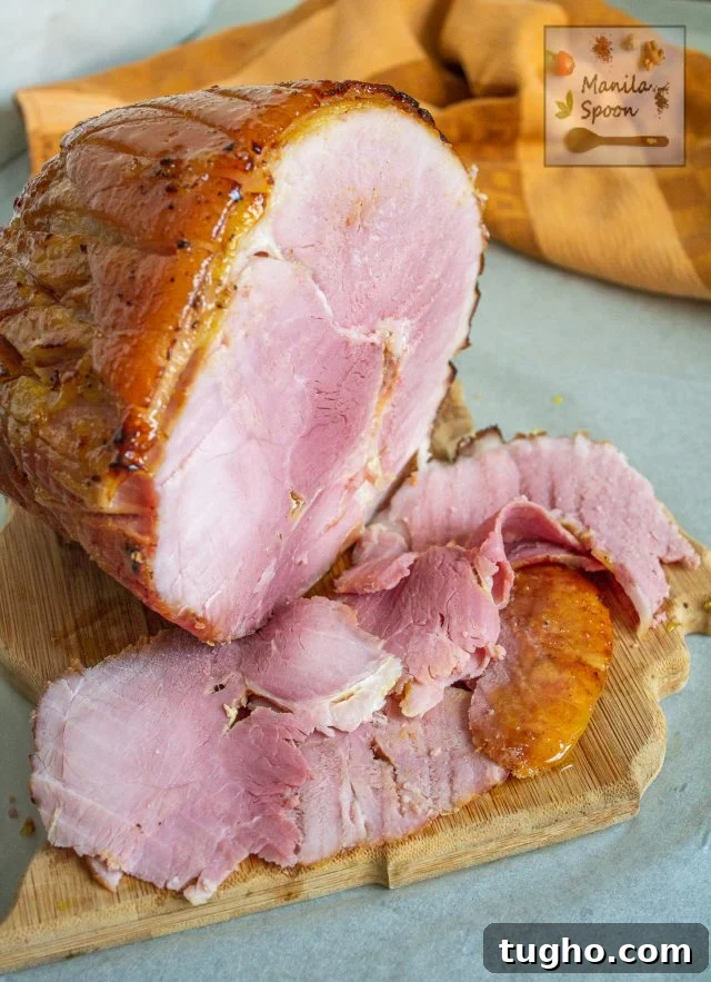 Slow Cooker Gammon or Ham with Coke with slices of ham