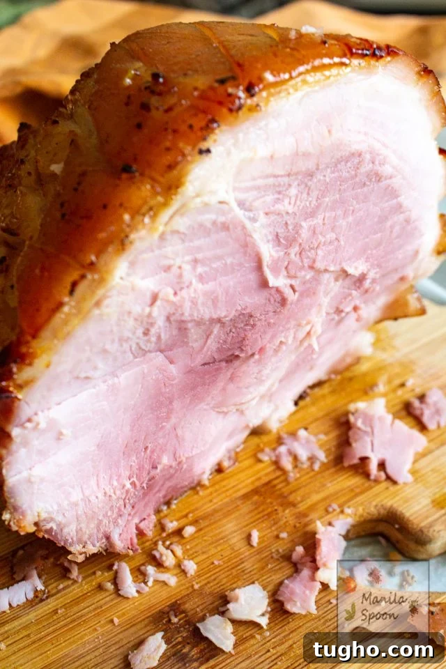 Cooked ham.