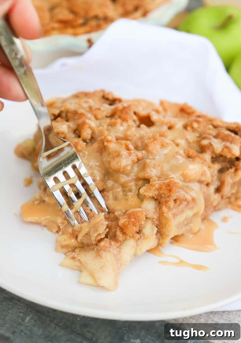 Caramel Dutch Apple Pie Recipe 7 Caramel Dutch Apple Pie with a fork