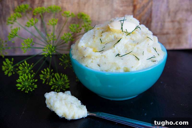 Mashed Garlic and Dill Cauliflower Mashed Garlic and Dill Cauliflower