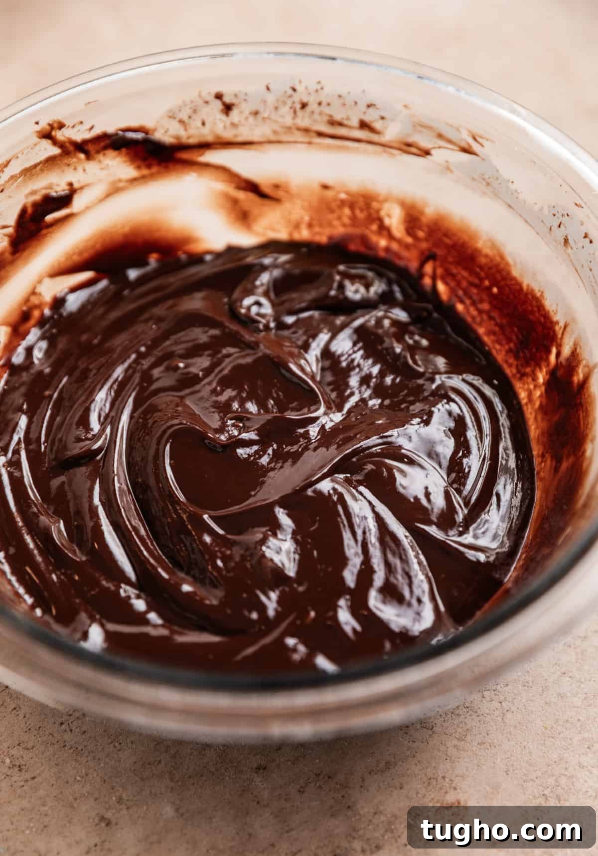 Amaretto chocolate mixture in bowl.