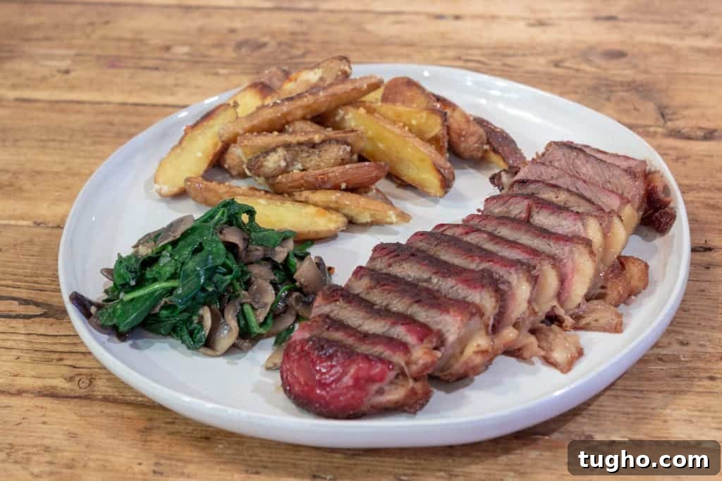 How to Smoke and Reverse-Sear a Ribeye Steak 5 Reverse Seared Steak - Spinach and Mushrooms - Garlic Fingerling Potatoes