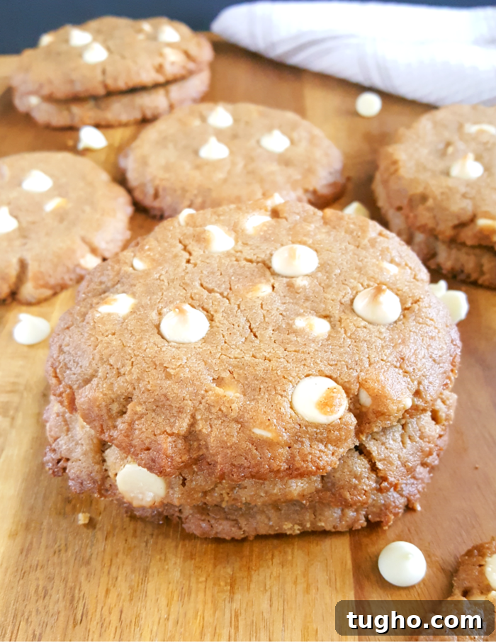 Gluten-Free White Chocolate Peanut Butter Cookies Recipe 2 Gluten Free White Chocolate Peanut Butter Cookies - Soft & chewy dairy-free peanut butter cookies made without flour and filled with creamy, sweet white chocolate chips. Easy recipe, simple ingredients, 15 minutes prep. | Beat Bake Eat