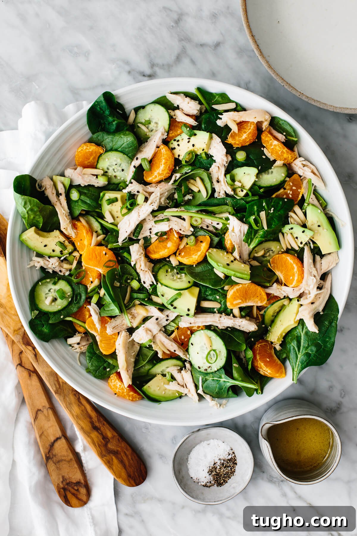 40+ Fresh and Flavorful Salad Recipes 2 A large bowl of mandarin chicken salad.