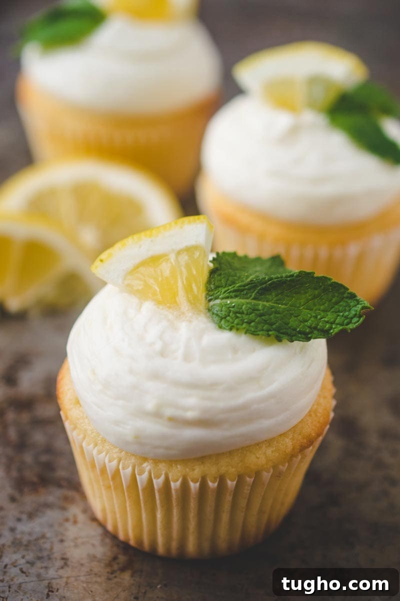 Fresh Lemon Cupcakes with Lemon Cream Cheese Frosting