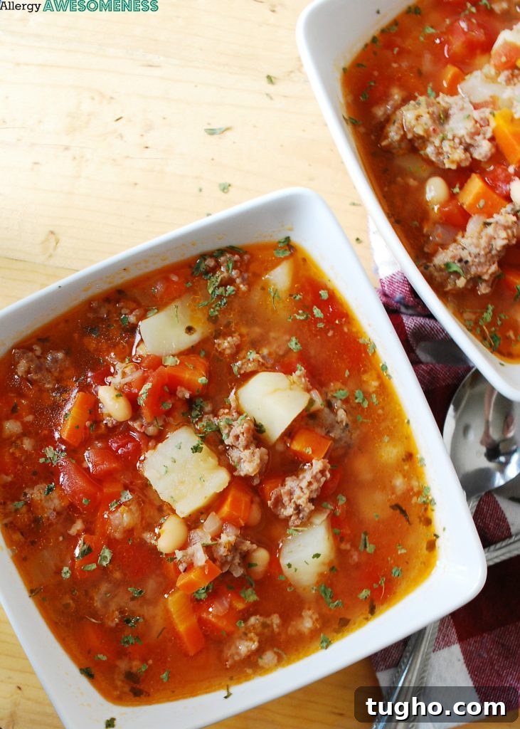 7 Allergy-Friendly Freezer Meals for a Week of Dinners 8 Gluten & Dairy Free Potato & Sausage Soup. Dinner recipe by AllergyAwesomeness.com