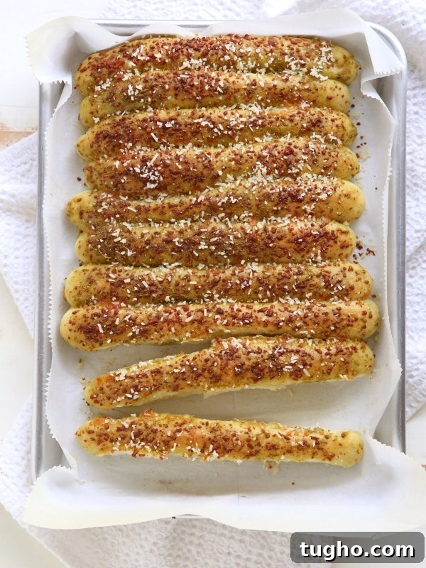 Pesto Parmesan Pull Apart Breadsticks | completelydelicious.com