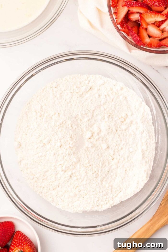 Classic Vegan Strawberry Shortcake Recipe 6 Flour in a large mixing bowl.