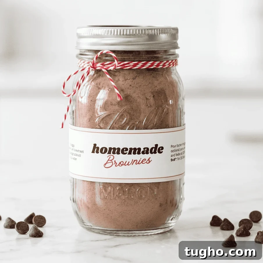 Homemade Brownie Mix Recipe for Gifts 11 Homemade brownie mix in a resealable pouch with a custom printed label