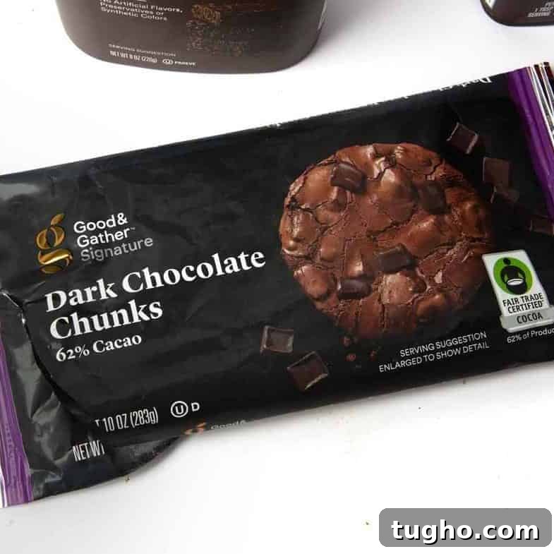 Homemade Brownie Mix Recipe for Gifts 5 Target Good & Gather dark chocolate chunks bag used in homemade brownie mix recipe