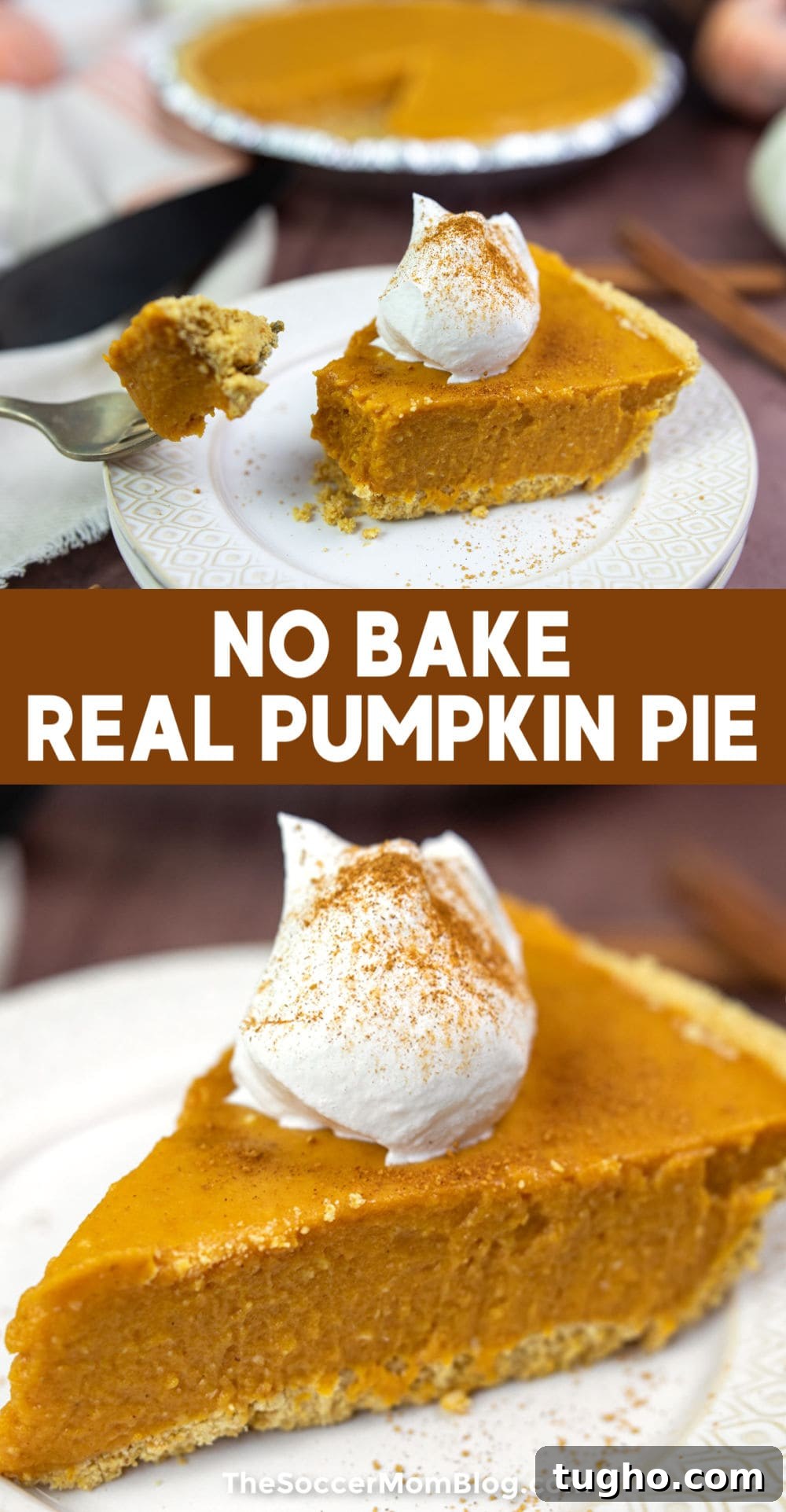 No-Bake Pumpkin Pie Recipe: Creamy Thanksgiving Dessert 9 This no bake pumpkin pie is smooth, creamy, and perfectly spiced. It tastes just like a real pumpkin pie but is totally foolproof and no oven needed!