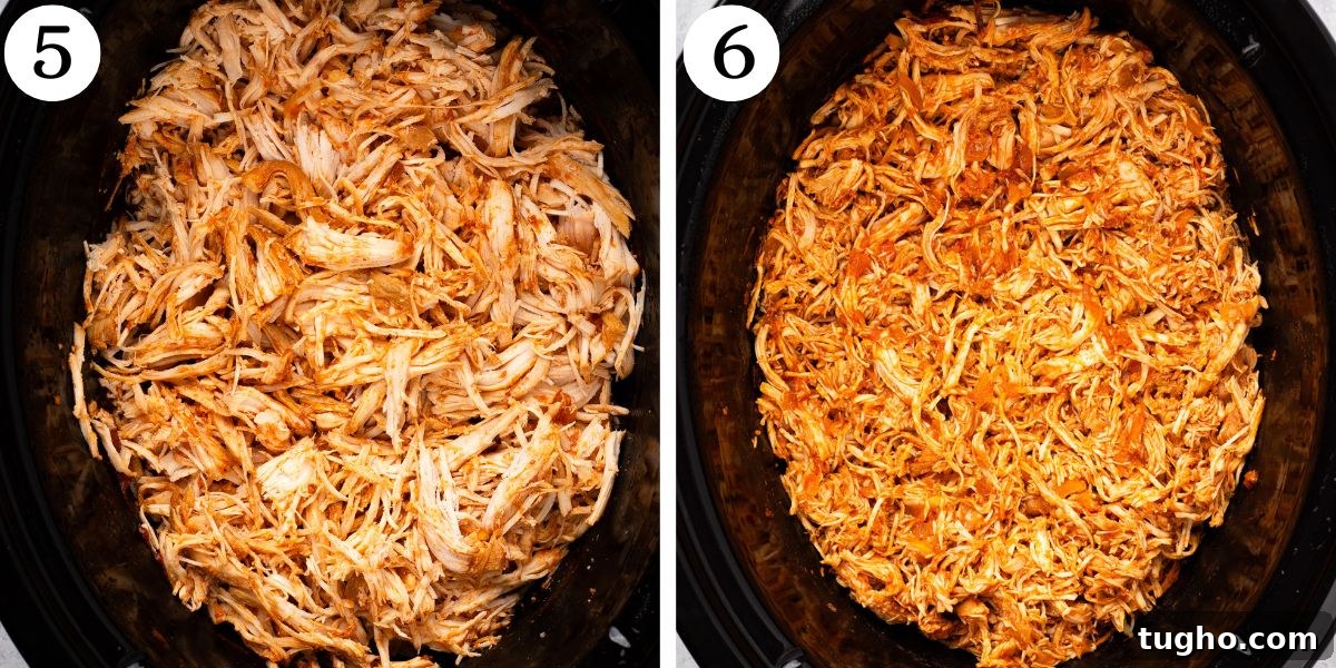 Slow Cooker Shredded Chicken Tacos 7 Tasty Crockpot Chicken Tacos Instructions 5-6