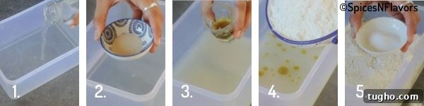 How to Make Authentic Ciabatta Bread at Home 4 a collage of step 1 of making the bread
