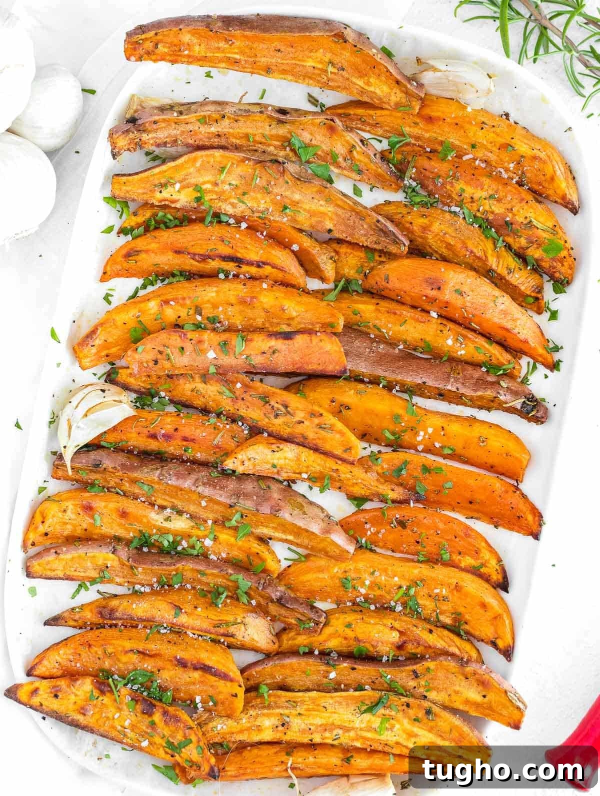 roasted sweet potato wedges