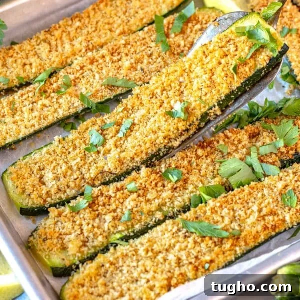 roasted zucchini with breadcrumbs