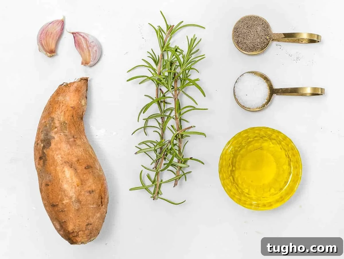 ingredients for sweet potato wedges