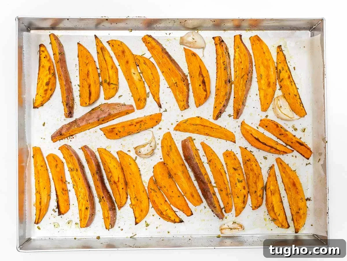 roasted sweet potato wedges