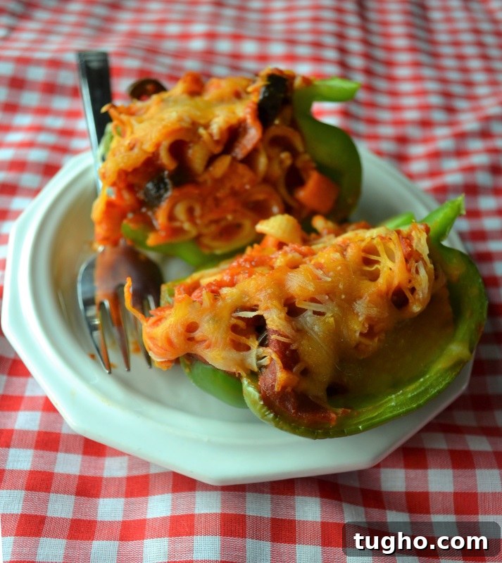 Pasta Stuffed Peppers from ApronFreeCooking