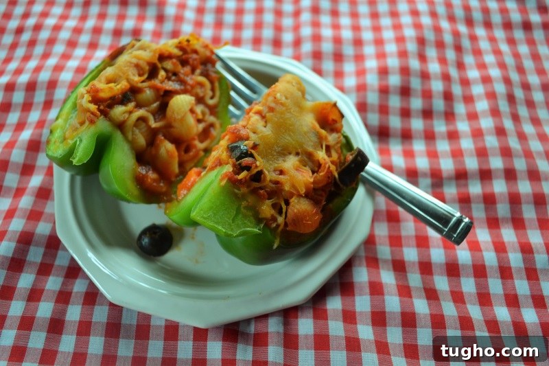 Pasta Stuffed Peppers from ApronFreeCooking
