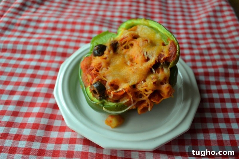 Pasta Stuffed Peppers from ApronFreeCooking