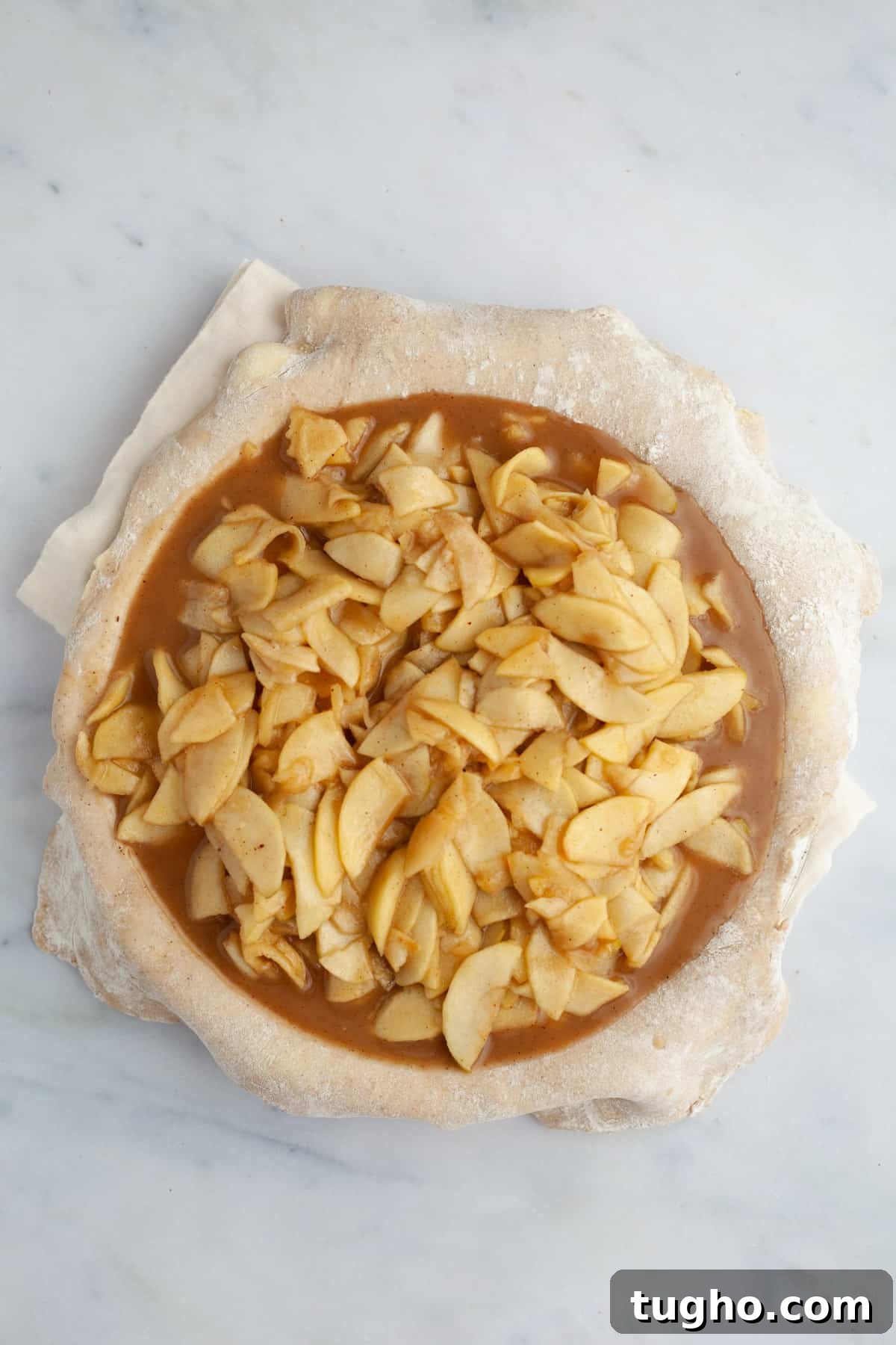 unbaked bourbon apple pie