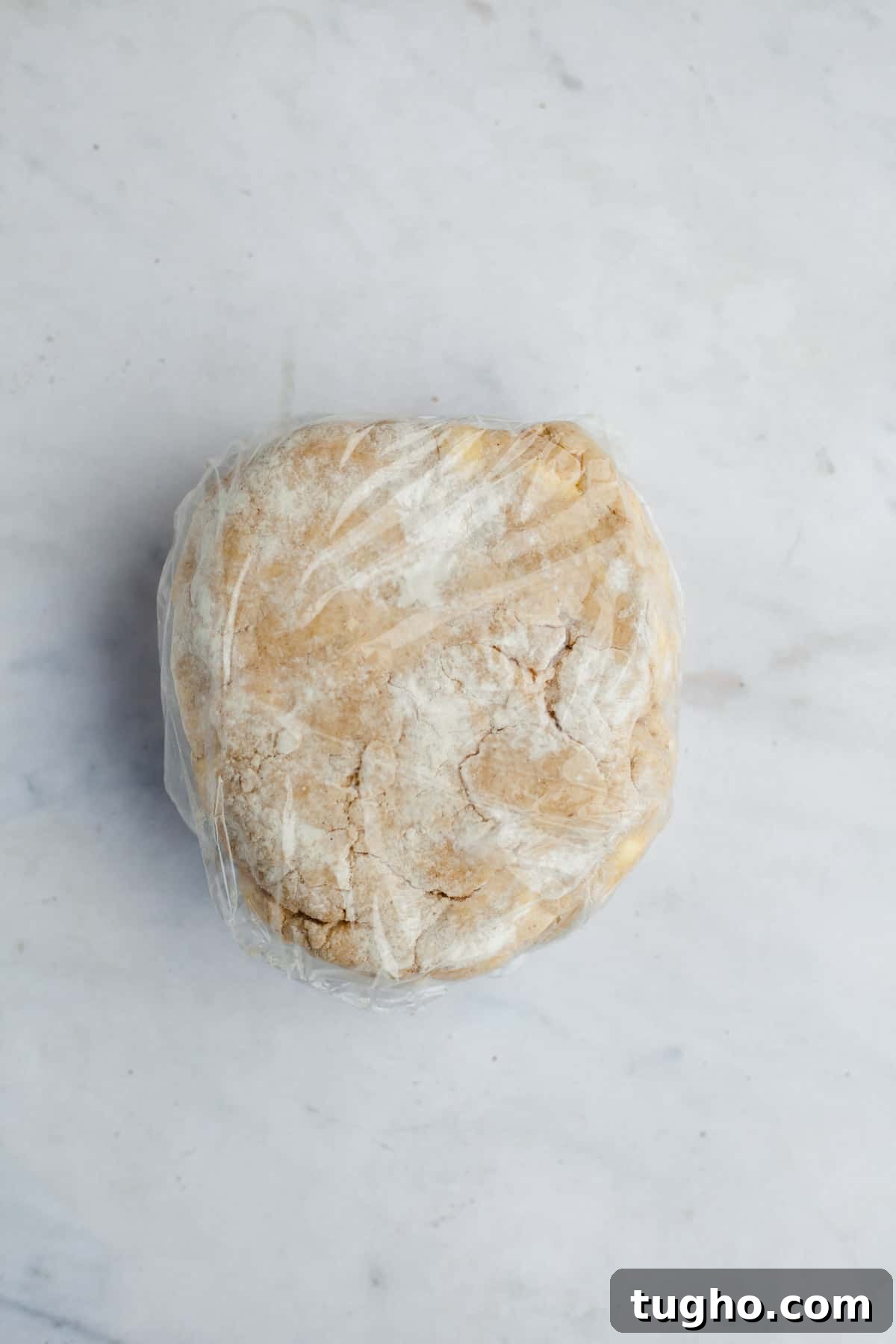 Cinnamon pie dough wrapped up in clingfilm