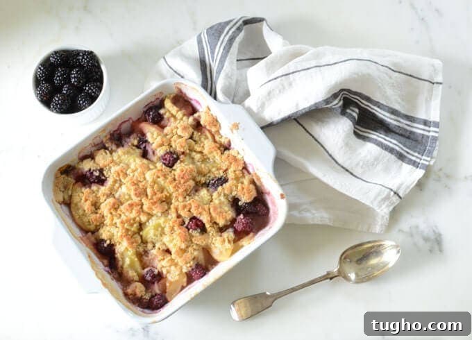 Low-Sugar Almond Flour Peach Crisp Recipe 3 apple blackberry crisp