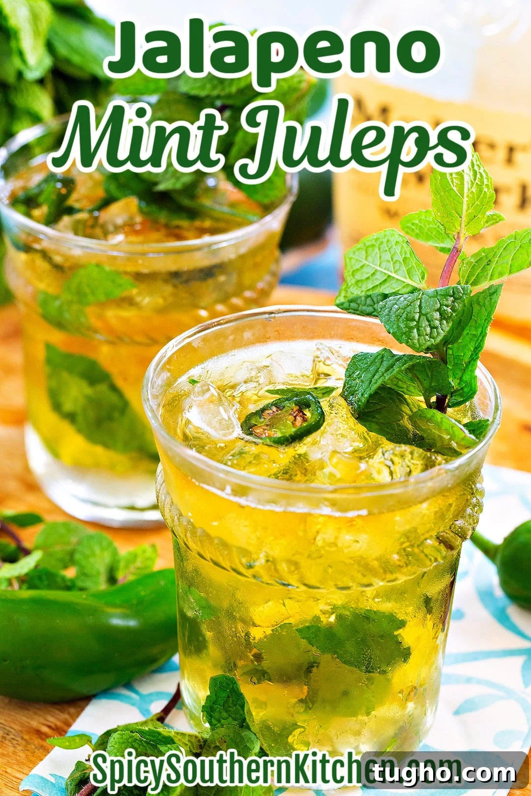 Jalapeno Mint Julep in a glass with fresh mint.