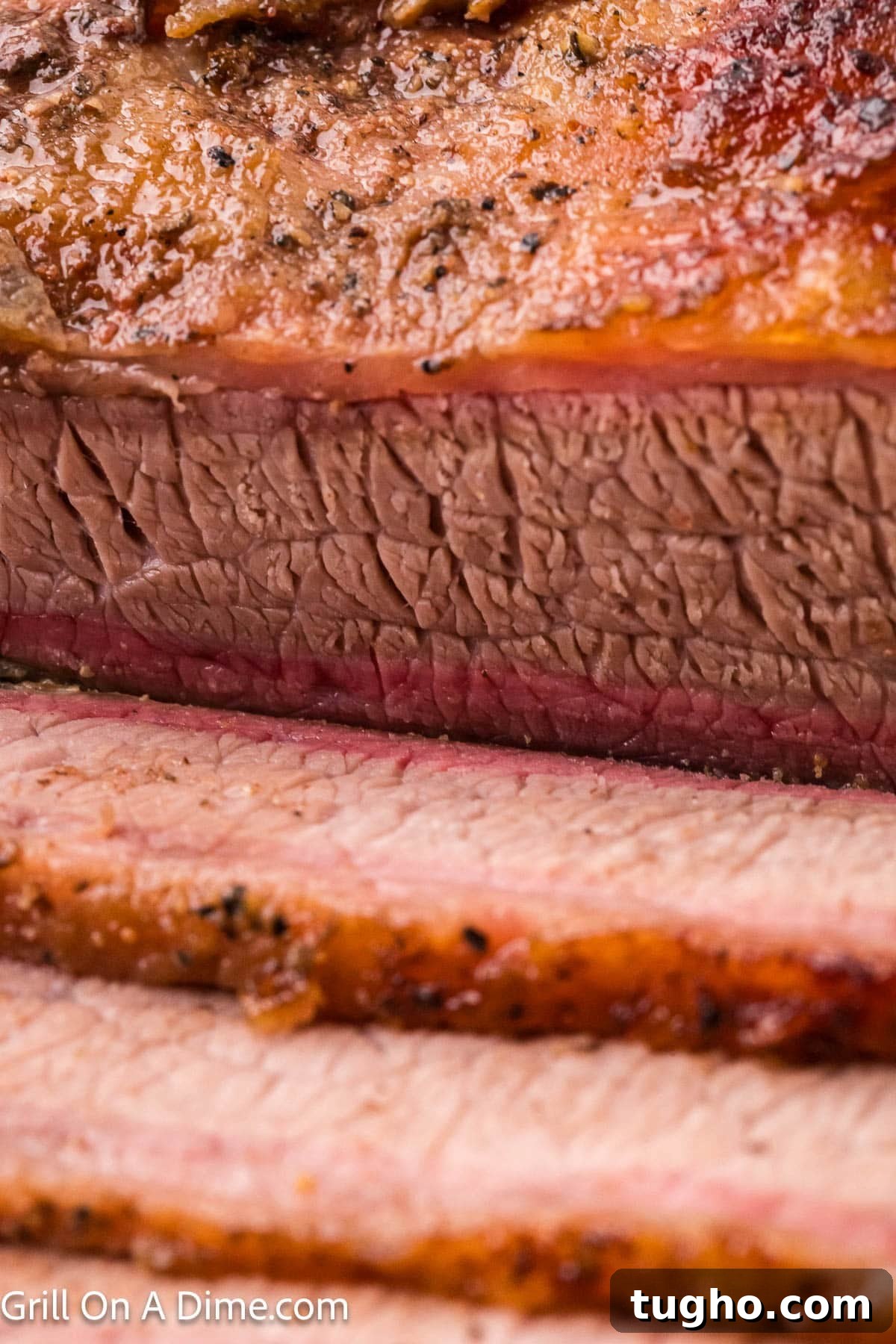 Authentic Texas Style Brisket Recipe 13 Close up image of sliced brisket