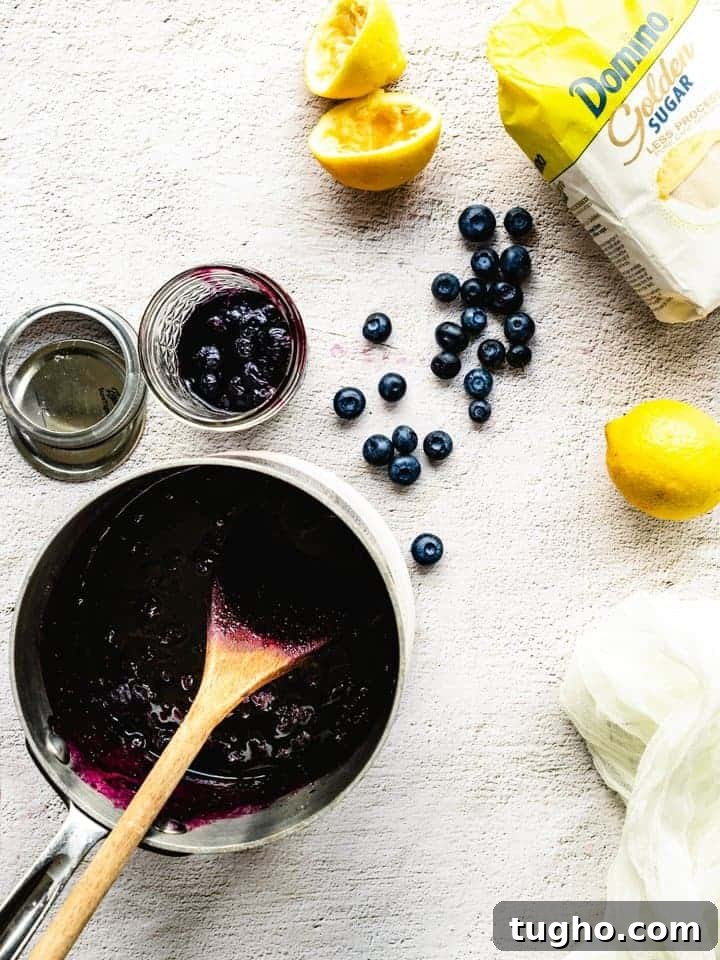 Blueberry Whoopie Pies Recipe: Soft Cream-Filled Treats 6 preparing blueberry jam