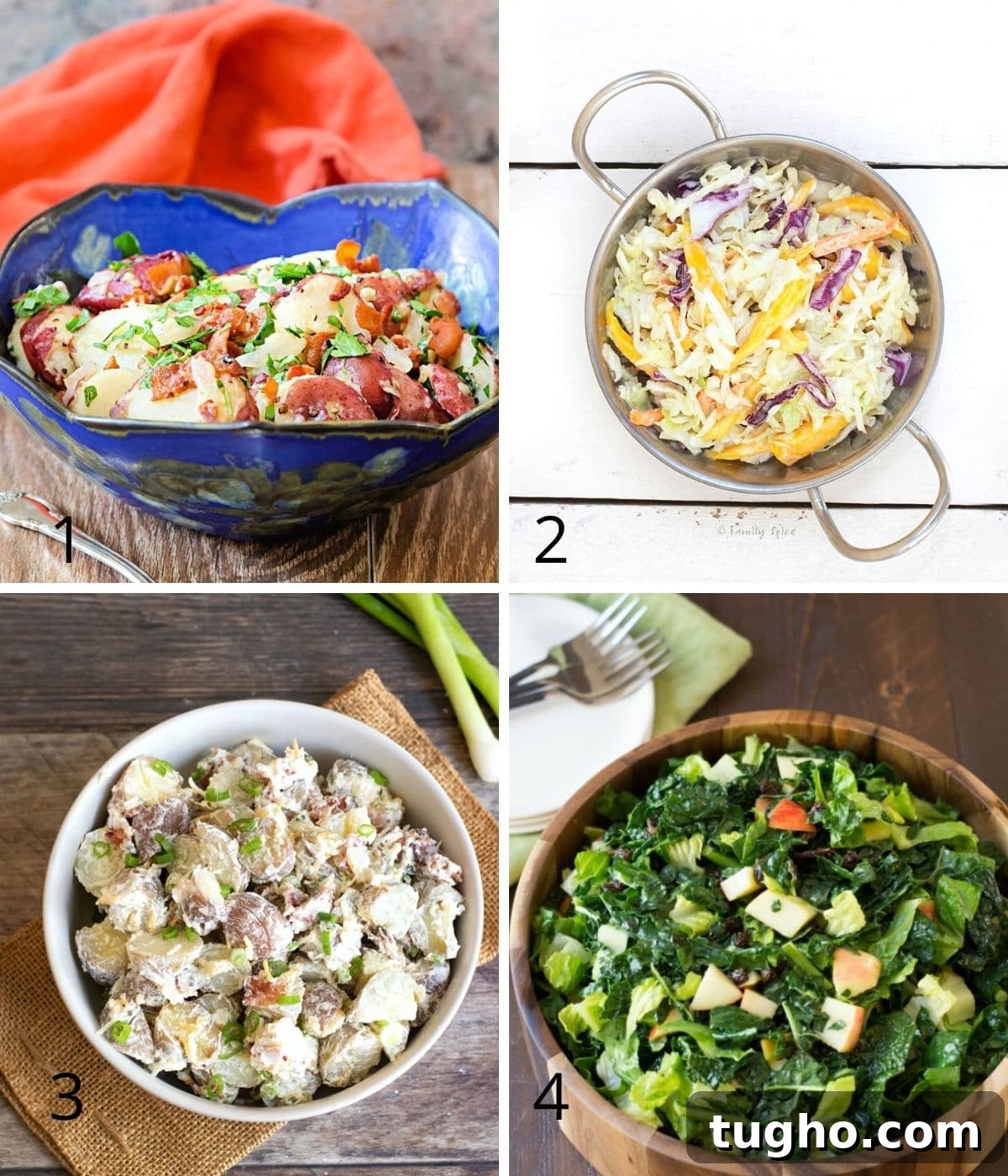 12 Sides That Pair Perfectly with Sloppy Joes 10 Photos of four salads featured.