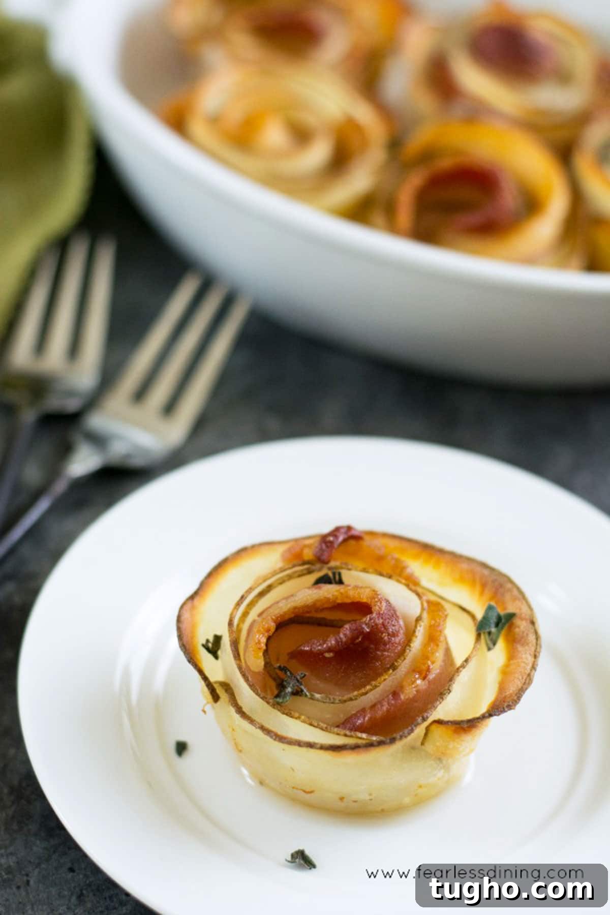 12 Sides That Pair Perfectly with Sloppy Joes 6 A roasted bacon potato rose on a plate.