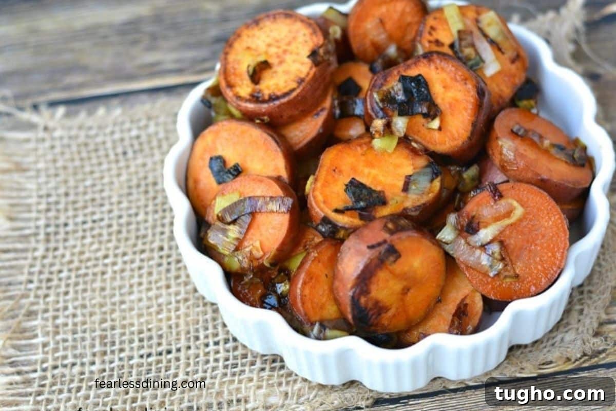 12 Sides That Pair Perfectly with Sloppy Joes 7 Pan roasted sweet potatoes in a serving bowl.