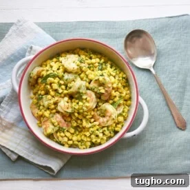 Shrimp and Corn Salad with Basil Dressing.
