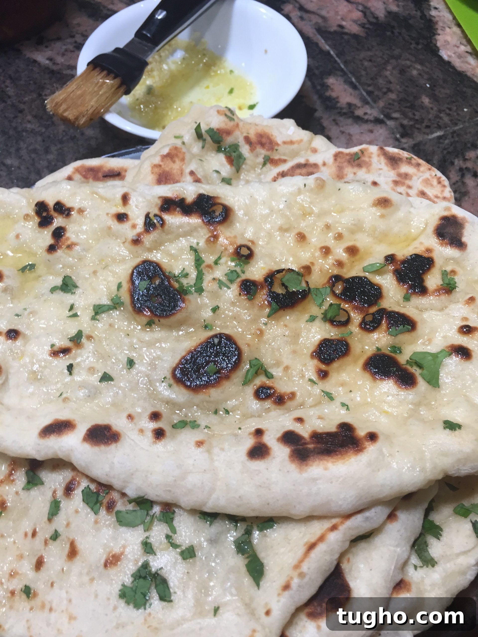 Finished sourdough naan Finished sourdough naan