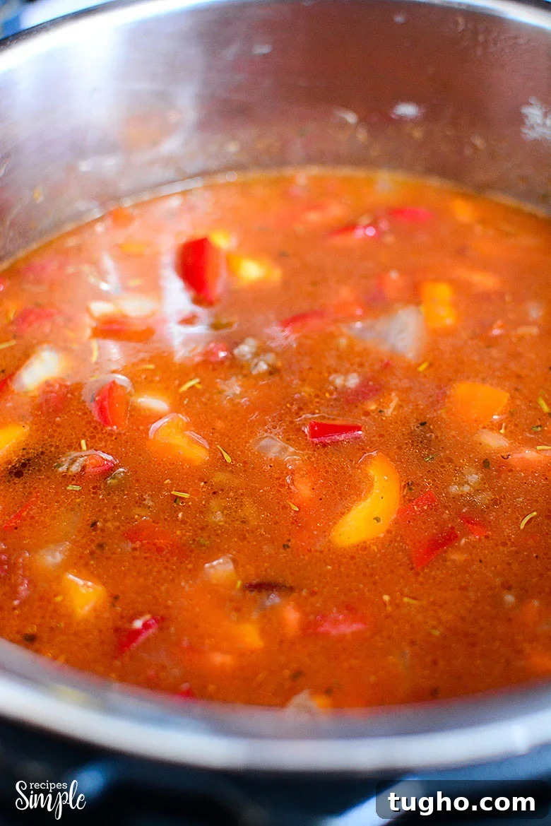 Instant Pot Stuffed Pepper Soup Recipe 9 Cooked Stuffed Pepper Soup In Instant Pot
