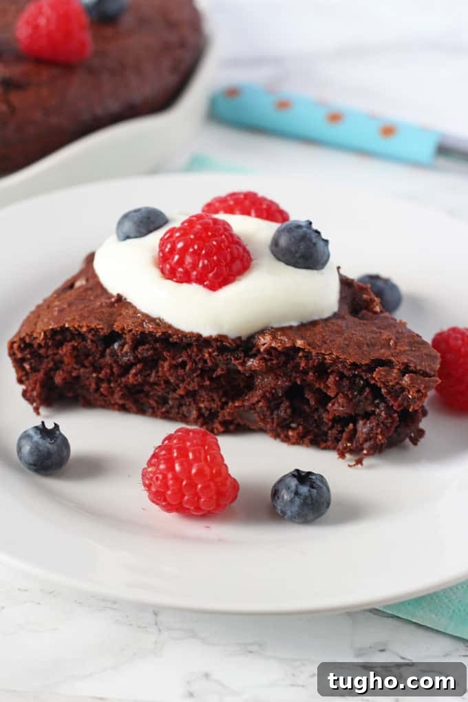 Fudgy Sweet Potato Chocolate Cake Recipe 3 sweet potato chocolate cake served with berries and greek yoghurt