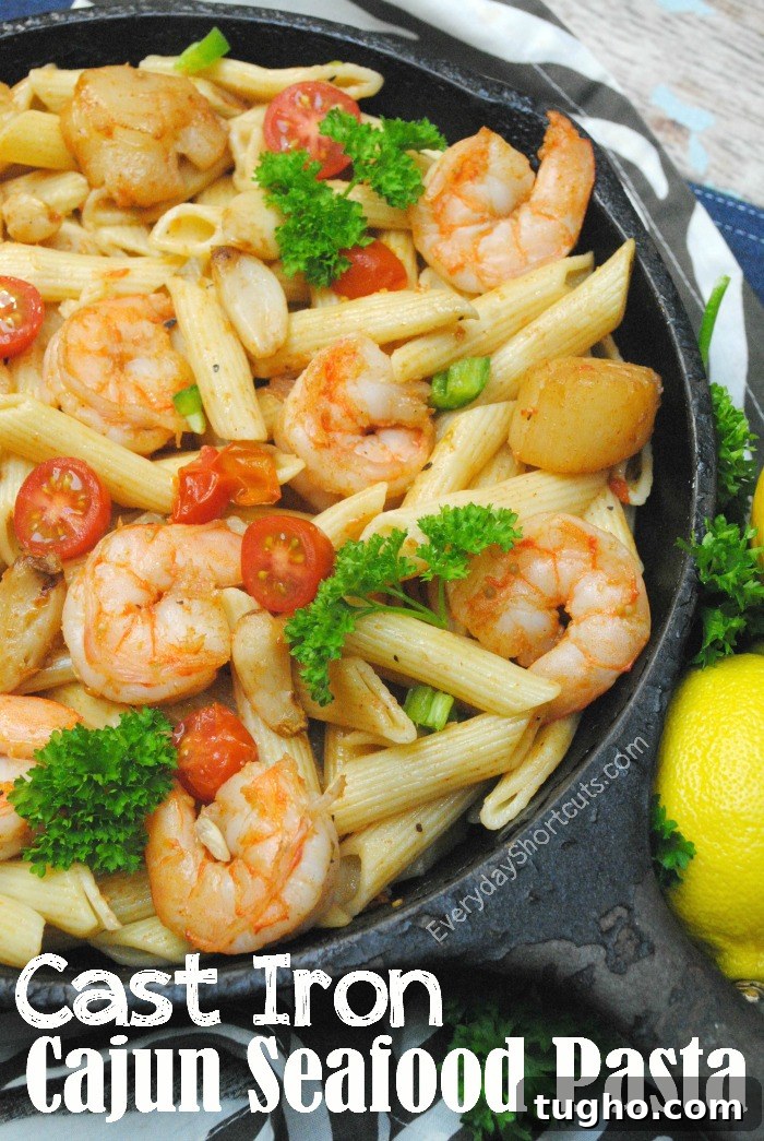cast iron seafood pasta