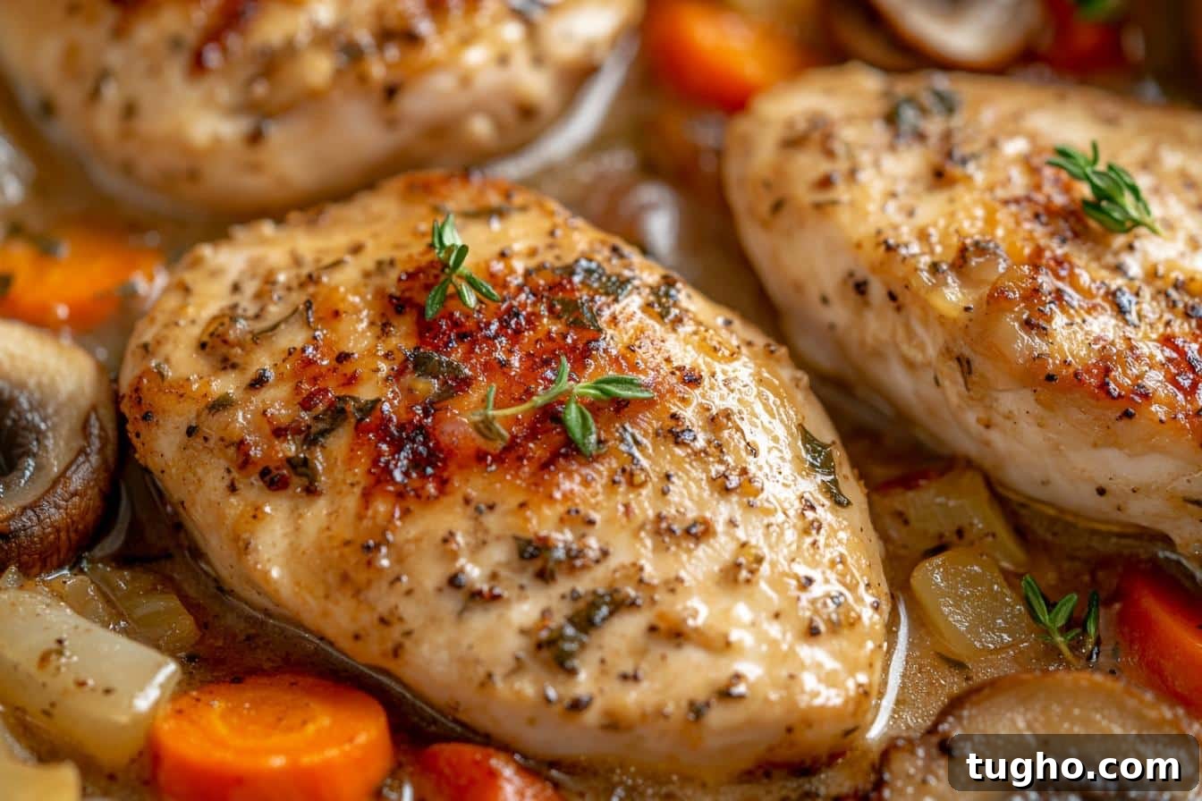 Tender Dutch Oven Chicken Breasts with Garlic and Herbs 3 dutch oven chicken breast and vegetables