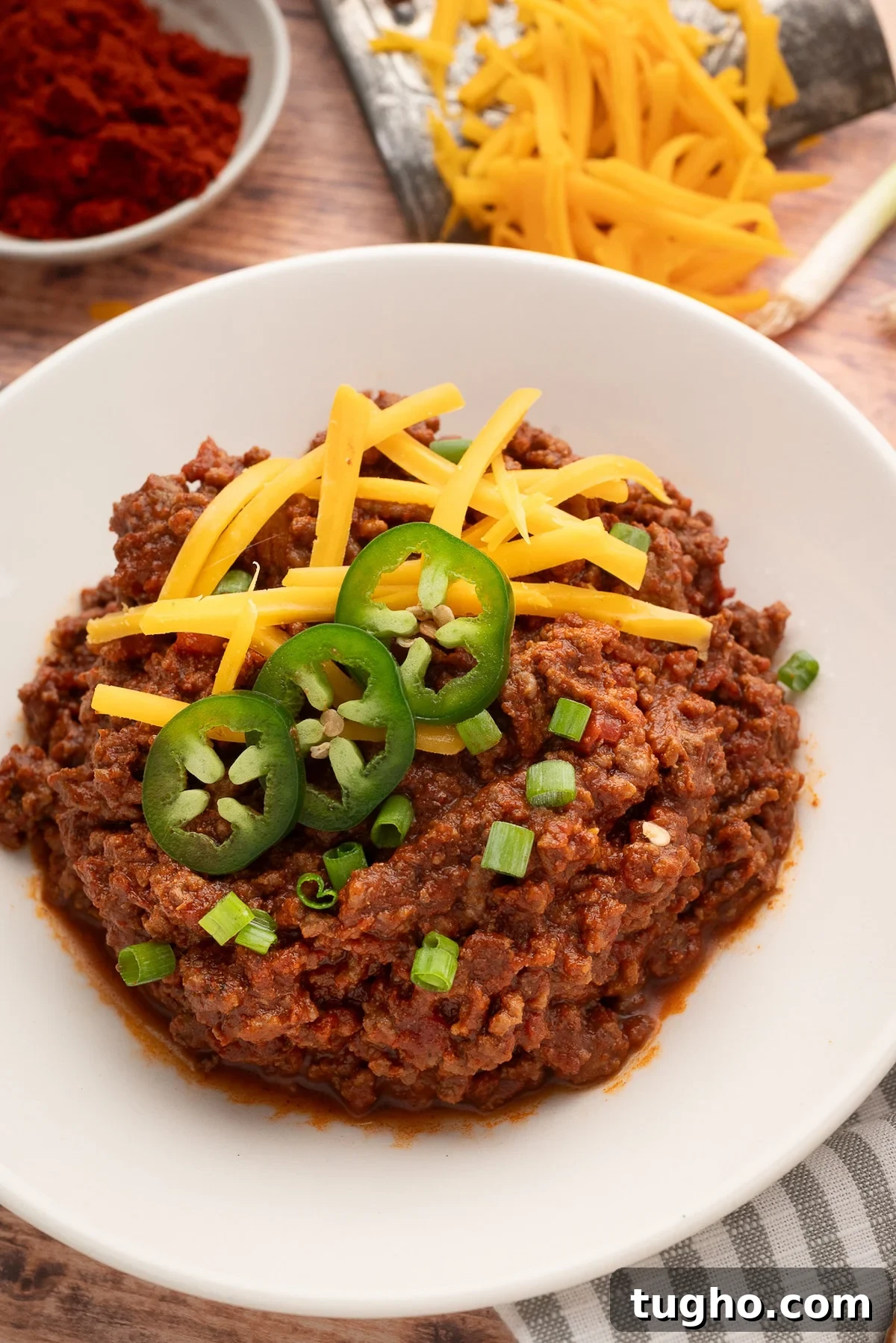 bowl of chili with no beans